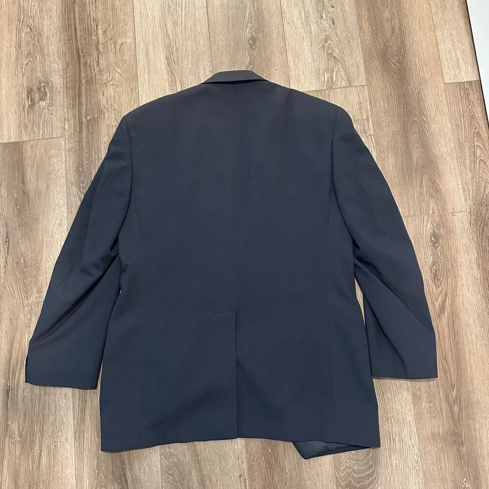 Classic Navy Wool Blazer Gold Brass Buttons Sport Coat Size 41 RG
